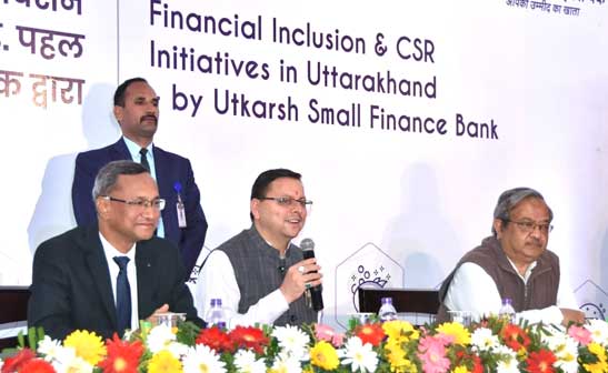 Chief Minister Dhami inaugurates Champawat branch of Utkarsh Small Finance Bank