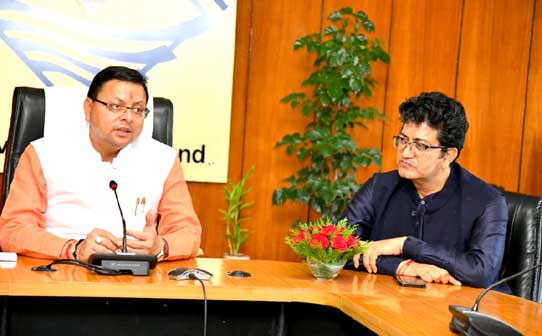 Central Film Censor Board Chairman Prashun Joshi meets Chief Minister Pushkar Singh Dhami