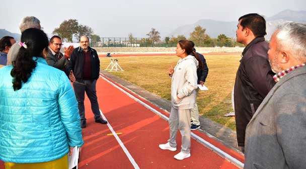 Sports Minister Rekha Arya inspected the sports college in Raipur