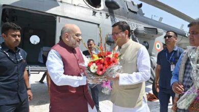 Chief Minister Dhami welcomed Union Home and Cooperative Minister Amit Shah on his arrival in Uttarakhand