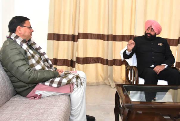 Chief Minister Dhami paid a courtesy call on Governor Lt. Gen. Gurmeet Singh (Retd) at Gairsain