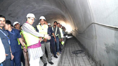 Chief Minister Dhami inspected the construction work of elevated road near Datkali and the tunnel being built in Datkali