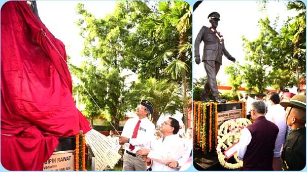 Chief Minister Dhami unveiled the statue of CDS General Bipin Rawat and inaugurated the memorial