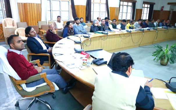 District Magistrate Mayur Dixit, in a meeting with the district level officers