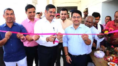 District Magistrate Yugal Kishore Pant inaugurated 80 kW solar power plant installed on the roof of the Collectorate building.