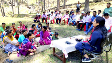 District Magistrate Reena Joshi listened to the problems of the people of Vanraji tribe living in village Kulekh and Aultadi.