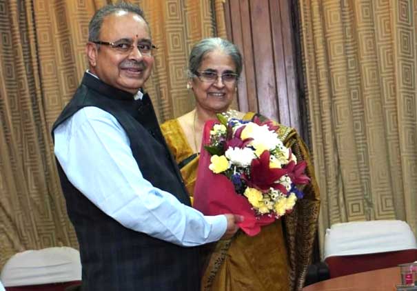 UCC President Smt. Ranjana Prakash Desai pays courtesy call on Law Commission Chairman Justice (Retd) Rituraj Awasthi