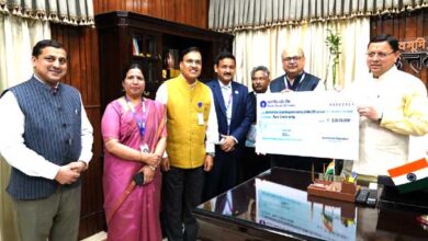 the State Bank of India gave Rs 2 crore to the Uttarakhand State Disaster Relief Fund.