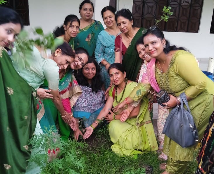 Harela festival-plantation was done by the women's wing of the International Vaishya Mahasammelan