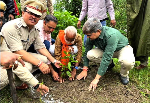 Plantation of fruit trees done by Uttarakhand Biodiversity Board on the occasion of Harela festival