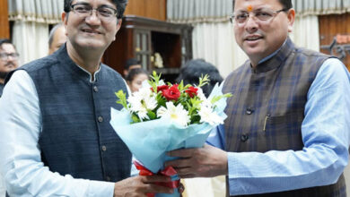 Chairman of Central Board of Film Certification and famous lyricist Prasoon Joshi called on Chief Minister Pushkar Singh Dhami
