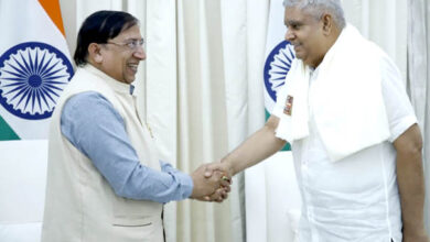 Rajya Sabha MP Naresh Bansal pays courtesy call on Vice President Jagdeep Dhankar