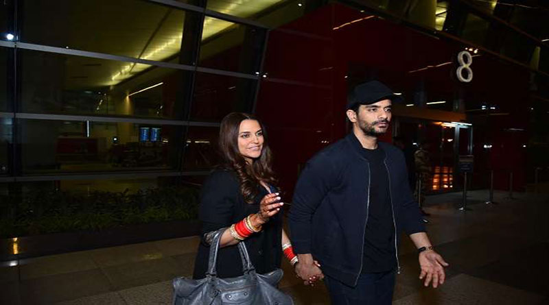 शादी के दिन ही हनीमून के लिए नेहा धूपिया और अंगद बेदी अमेरिका रवाना