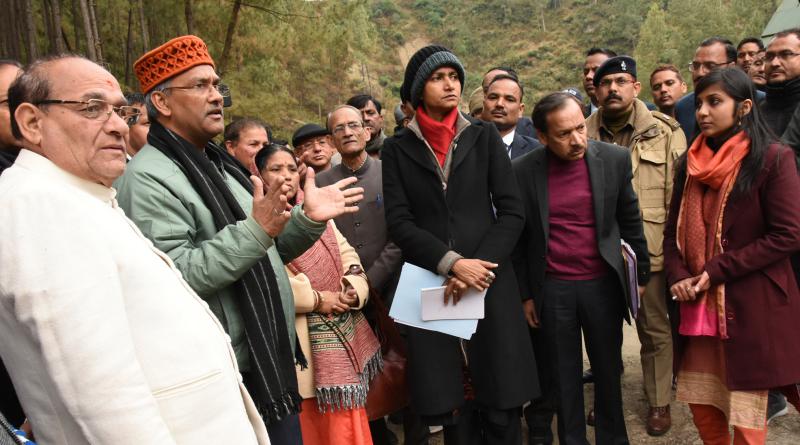 मुख्यमंत्री त्रिवेन्द्र सिंह रावत ने गैरसैंण में बनने वाली चौरड़ा झील का स्थलीय निरीक्षण किया