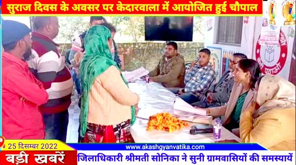 District Magistrate Mrs. Sonika listened to the problems of the villagers in the Chaupal organized in Kedarwala.