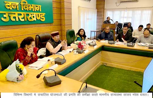 Rajya Sabha MP Naresh Bansal took a review meeting of various schemes being run in the district.