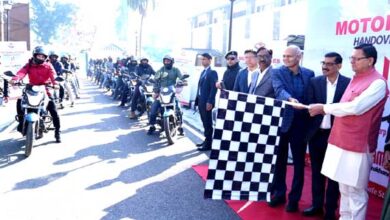 Chief Minister Dhami flagged off 320 motorcycles made available to the Revenue Department by Hero MotoCorp Ltd.