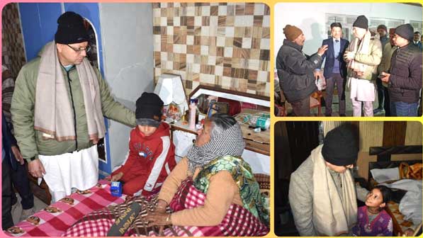 Chief Minister Dhami visited the relief camp at Joshimath late on Wednesday night and met the people staying there