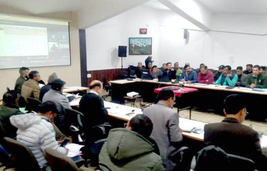 District in-charge minister Chandan Ram Das reviewed the district plan of various departments of the district through VC at Vikas Bhawan Auditorium.