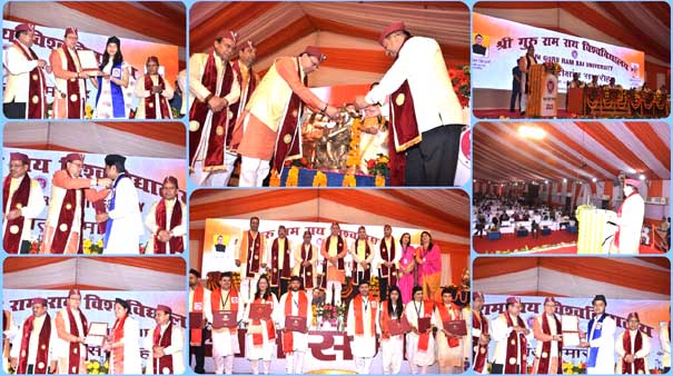 Chief Minister Dhami awarded degrees to research scholars and graduate and post graduate students at the first convocation of SGRR University