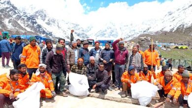 Cleanliness awareness rally organized in Kedarnath Dham with traders and tent operators of base camp