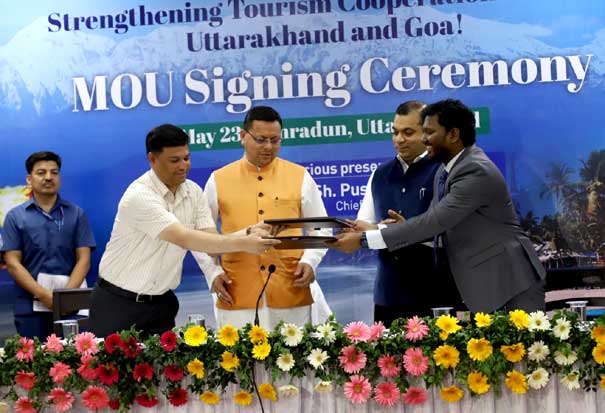 Goa and Uttarakhand state officials sign Memorandum of Understanding (MoU) to promote spiritual and wellness tourism