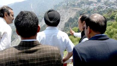 Chief Secretary Dr. S.S. Sandhu did a ground inspection of the landslide site at Balinala in Nainital