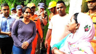 District Magistrate Reena Joshi did a ground inspection of the demolished building of Hasrat Qureshi in Ranthi Tok Khotila village of Dharchula.