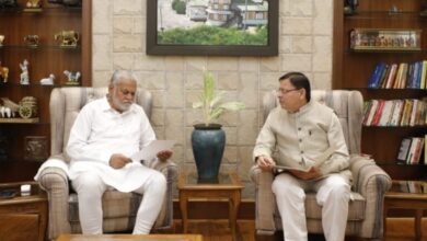 मुख्यमंत्री धामी ने केंद्रीय पशुपालन एवं डेयरी मंत्री पुरुषोत्तम रूपाला से की भेंट