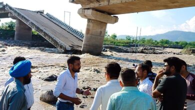 District Magistrate Dr. Ashish Chauhan did a terrestrial inspection of the damaged bridge on Malan river