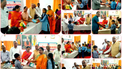 सुप्रसिद्ध वैज्ञानिक विक्रम साराभाई के जन्मदिन के अवसर पर मानवाधिकार एवं सामाजिक न्याय संगठन द्वारा छात्र-छात्राओं को वितरित की गयी लेखन सामग्री