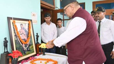 Soldier Welfare Minister Ganesh Joshi paid a heartfelt tribute to Losnayak Mohan Nath Goswami on the occasion of his martyrdom day.