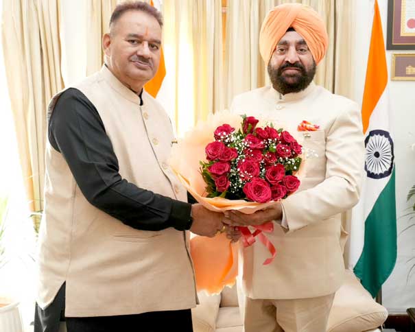 Agriculture Minister Ganesh Joshi congratulated Governor Lt. General Gurmeet Singh on Diwali