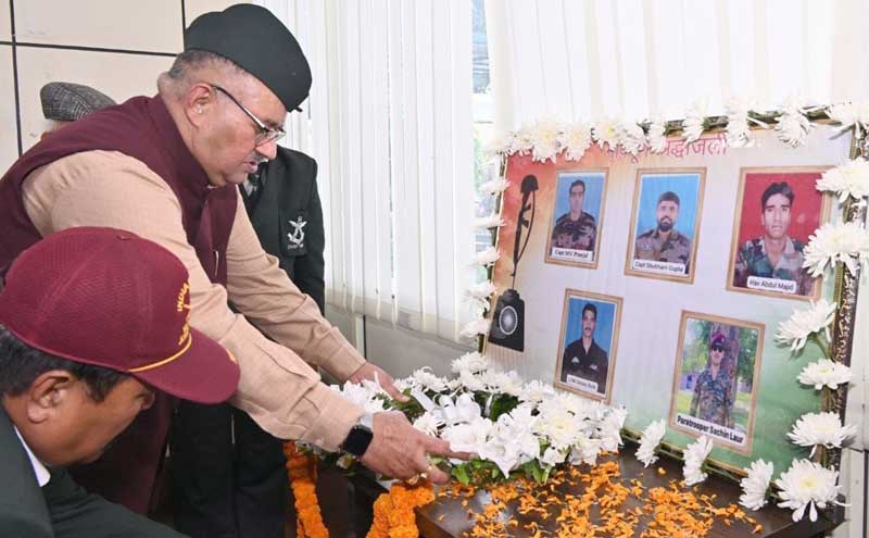 Soldier Welfare Minister Ganesh Joshi paid tribute to the brave soldiers of the Indian Army who were martyred in the encounter with terrorists in Rajouri sector