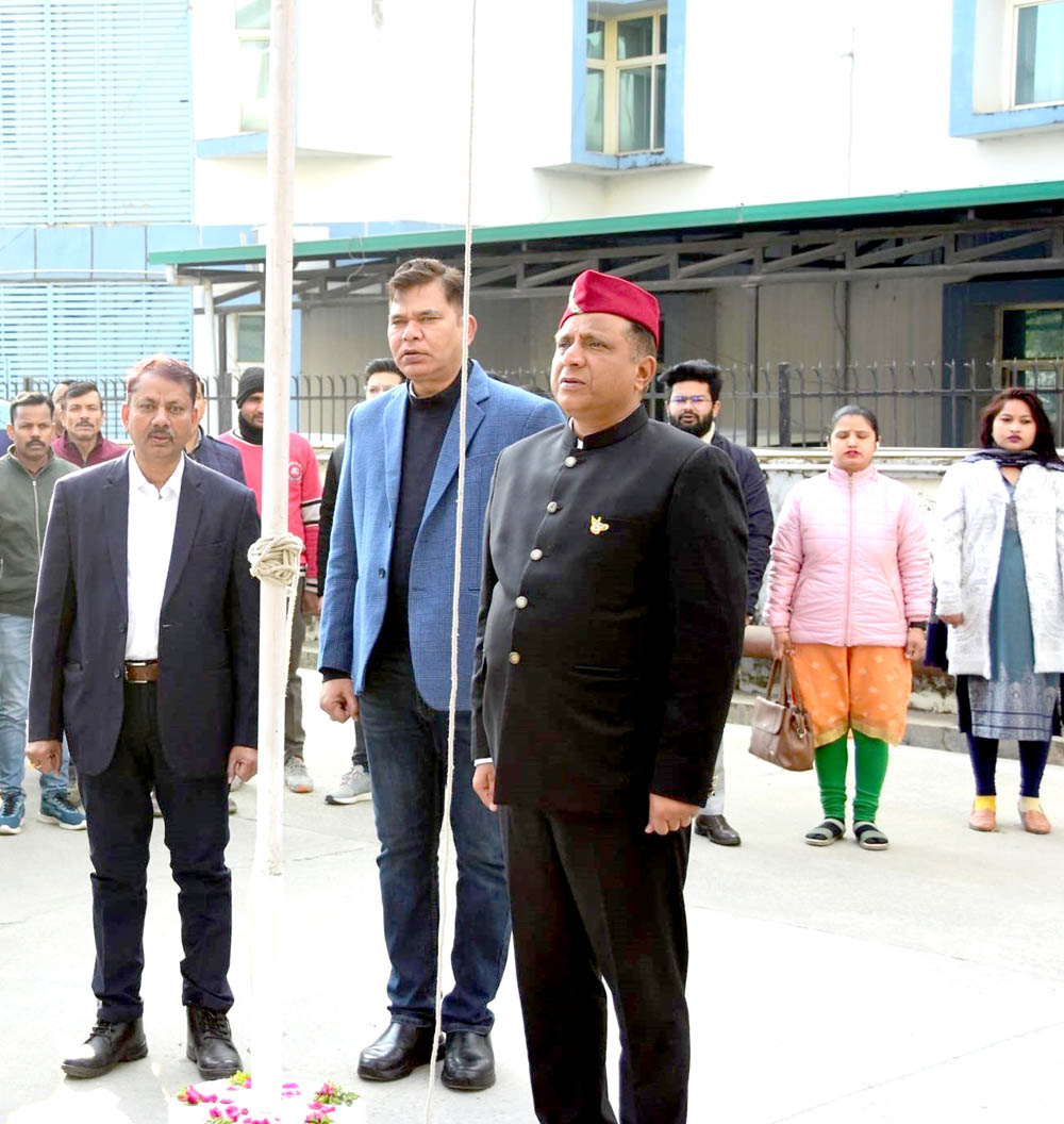 Director General Information Banshidhar Tiwari hoisted the national flag at the Directorate General of Information located on Ring Road on the occasion of Republic Day.