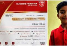 Aarav Yadav got second position in state rank in Olympiad exam.