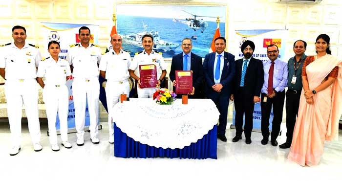 पीएनबी नें भारतीय तटरक्षक बल के साथ समझौता ज्ञापन पर किए हस्ताक्षर
