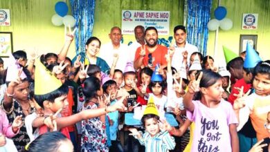 अपने सपने संस्था द्वारा शौर्य, जिया, अमित, करन, राशि बच्चों का मनाया गया जन्मदिन