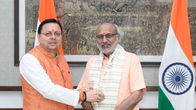 मुख्यमंत्री धामी ने उपराष्ट्रपति सी.पी. राधाकृष्णन से की शिष्टाचार भेंट