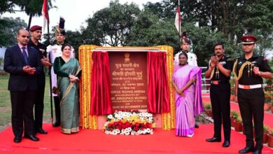 राष्ट्रपति द्रौपदी मुर्मू ने फुट ओवर ब्रिज और घुड़सवारी क्षेत्र का किया लोकार्पण