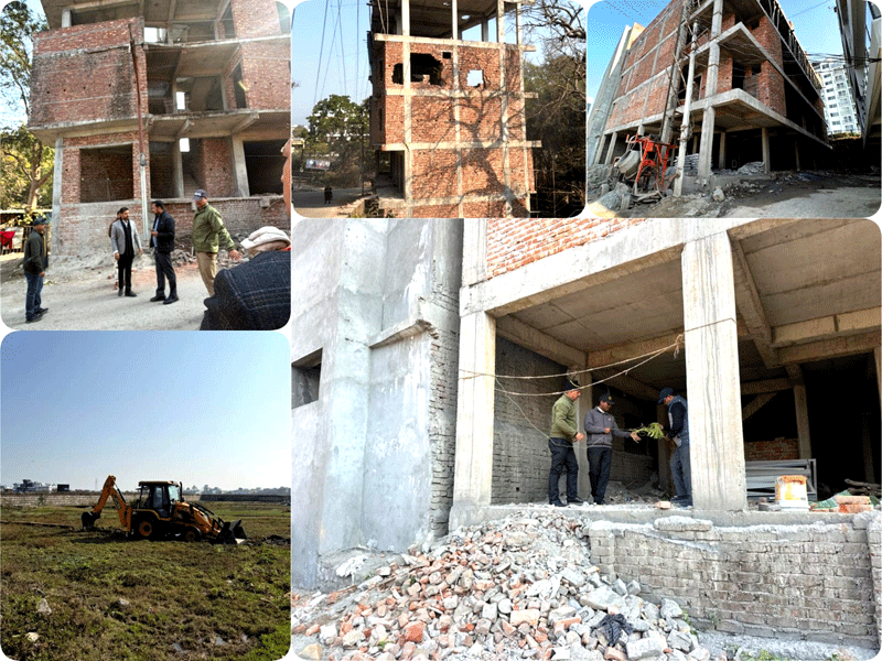 अवैध निर्माण व प्लॉटिंग पर एमडीडीए का शिकंजा, कई स्थानों पर सीलिंग व ध्वस्तीकरण की कार्रवाई