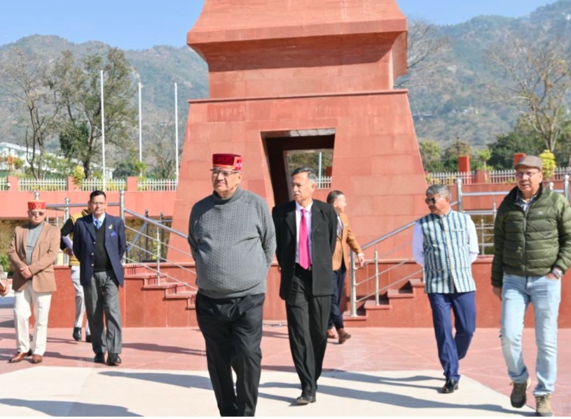 सैनिक कल्याण मंत्री गणेश जोशी ने निर्माणाधीन सैन्यधाम के निर्माण कार्यों का किया स्थलीय निरीक्षण