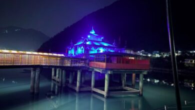 धारी देवी मंदिर परिसर को आकर्षक वॉल वॉशर लाइटिंग से सजाया गया, रात में दिखेगा मनमोहक दृश्य