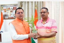 मुख्यमंत्री धामी से मिले कृषि मंत्री गणेश जोशी, मसूरी क्षेत्र के विकास कार्यो पर की चर्चा