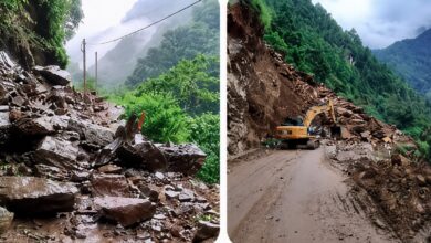 भारी बारिश से केदारनाथ हाईवे कई जगह बाधित, बोल्डर और मलबा गिरने से रुकी आवाजाही