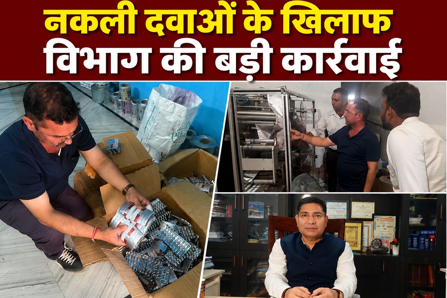 देहरादून में नकली दवाओं का बड़ा भंडाफोड़, भारी मात्रा में फर्जी दवाएं और मशीनें बरामद