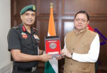 मुख्यमंत्री धामी से महानिदेशक एनसीसी ने की शिष्टाचार भेंट